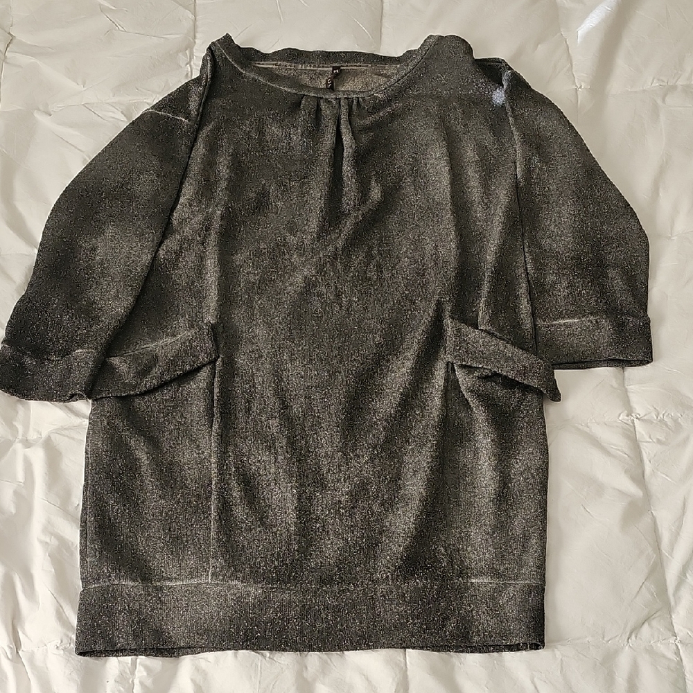 Manila Grace Shimmery Grey Mini Dress, XS, NWT